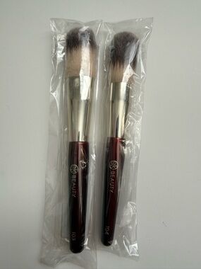 BK Beauty - 103/104 Powder & Blush Brush Set in Burgundy
